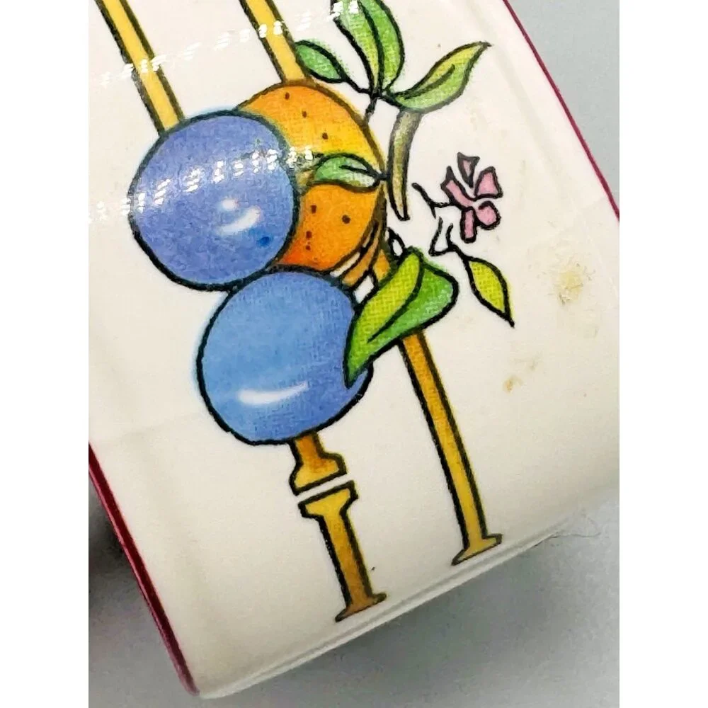 Villeroy Boch Mon Jardin Napkin‎ Ring Lot of 4 Fruit Lemon Orange Grapes